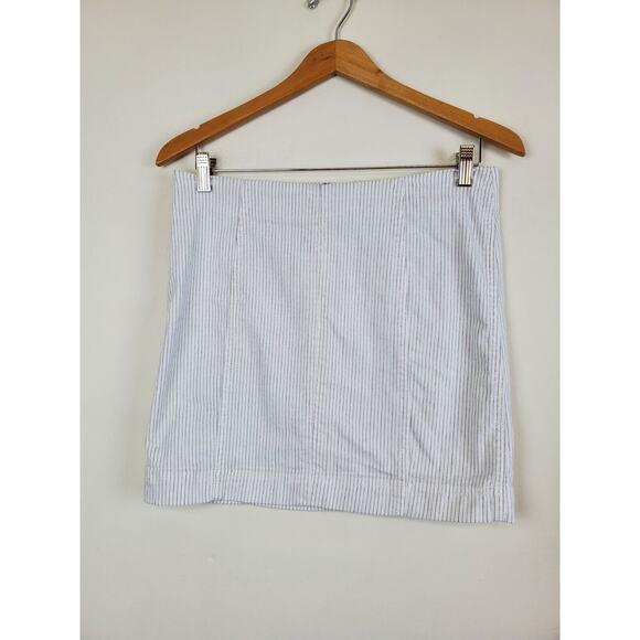 Free People 6 Modern Femme Denim Skirt Mini Stretch Stripes Boho REVOLVE Small - Picture 3 of 12